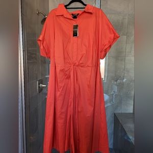 Lauren Ralph Lauren Plus Size Floral Print Self-Tie Waist Concealed Button Front